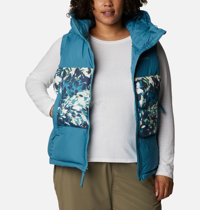 Women's Columbia Pike Lake II Insulated Vests Turquoise / Flower | Plus Size CA-Z5068